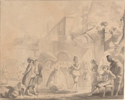 Dans på en landsbyplass av Luis Paret y Alcazar