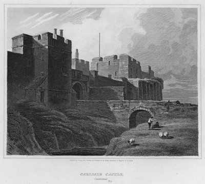 Carlisle Castle, Cumberland (gravering) av Luke (after) Clennell