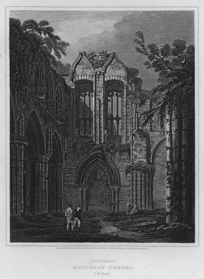 Interiør av Holyrood Chapel, West End (gravering) av Luke (after) Clennell