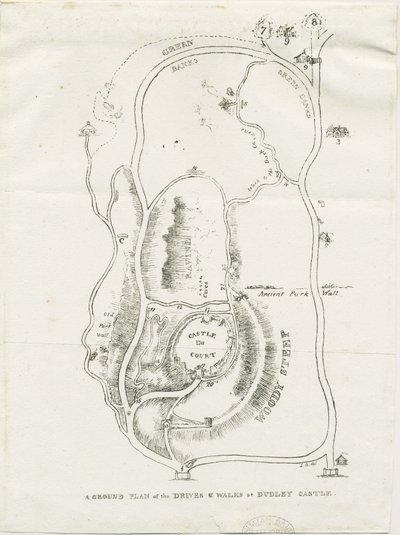 Dudley Castle: litografi, nd [c 1825] av Luke Booker