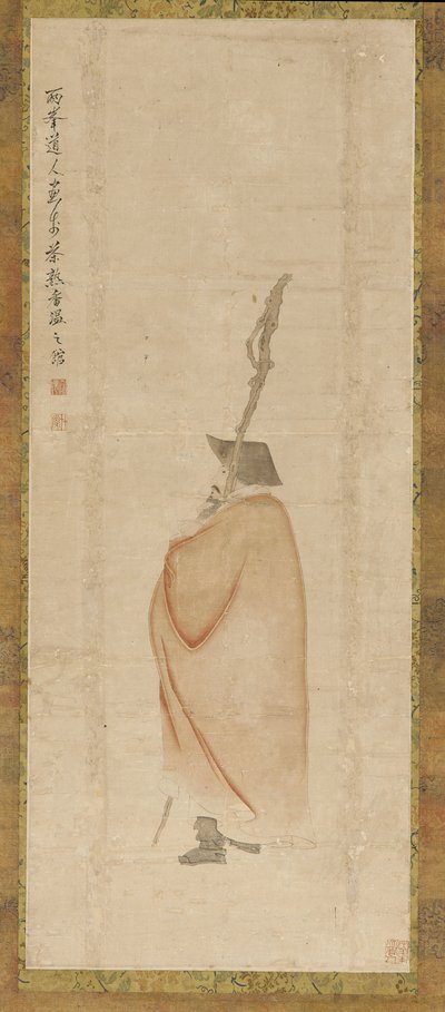 Stående mann i rød frakk, Qing-dynastiet, 1700-tallet. av Luo Ping