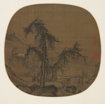 Vandrer over en svingete bekk, før 1330. av Luo Zhichuan