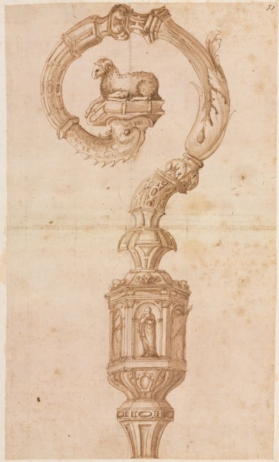 Design for en Crozier, midten av 1500-tallet. av Luzio Romano