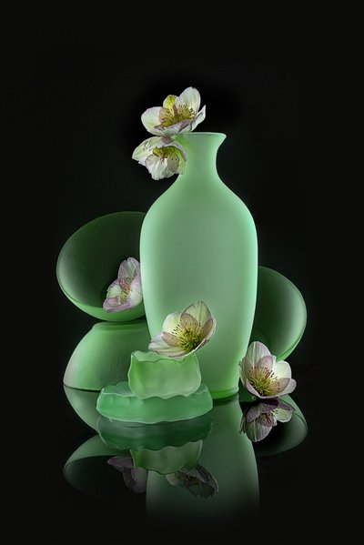 Elegant grønt blomstermotiv av Lydia Jacobs