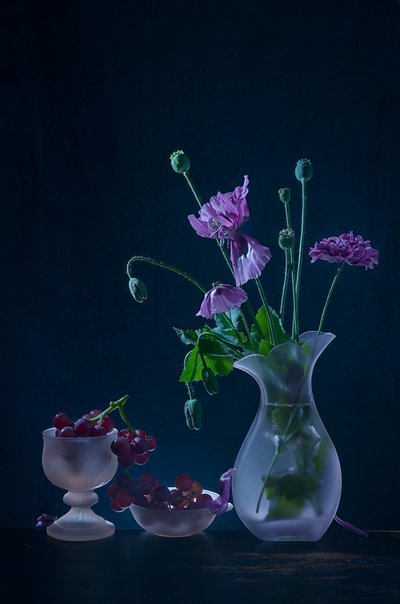 Stemningsfulle valmuer og frukt av Lydia Jacobs