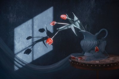 Tulipaner i vinduslys av Lydia Jacobs