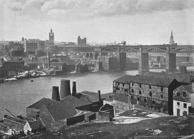 Newcastle-on-Tyne, fra Rabbit Banks, c1900 av M. Aunty