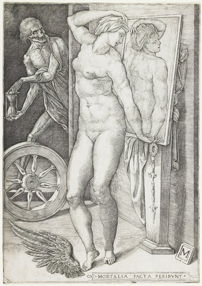 Death Surprising a Woman, ca. 1490-c. 1540 (gravering) av M Master