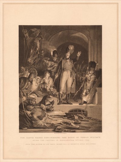 'Sir David Baird oppdager kroppen til Tippoo Sultaun', 1799 1878 av M Nargert