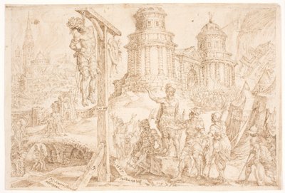 Ødeleggelsen av Aj og hengingen av kongen av Maarten van Heemskerck