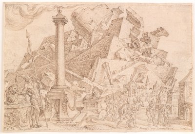 Ødeleggelsen av Babelstårnet av Maarten van Heemskerck