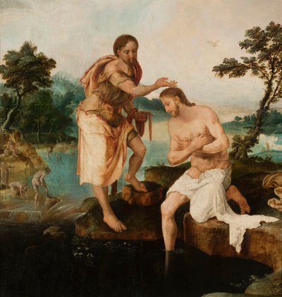 Kristi dåp (Matt 3, 13-17; Mark 1, 9-11; Luk 3, 21-22) av Maarten van Heemskerck