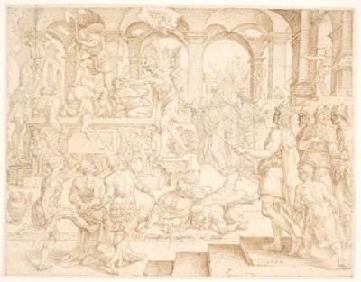 Josias befaler at alle prestene på offerhaugene skal drepes av Maarten van Heemskerck