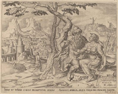 Juda gir Tamar pantet, ca. 1566 av Maarten van Heemskerck