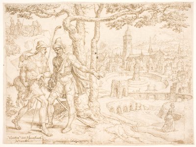Juda sender ungen Tamar av Adullamitten Hira av Maarten van Heemskerck