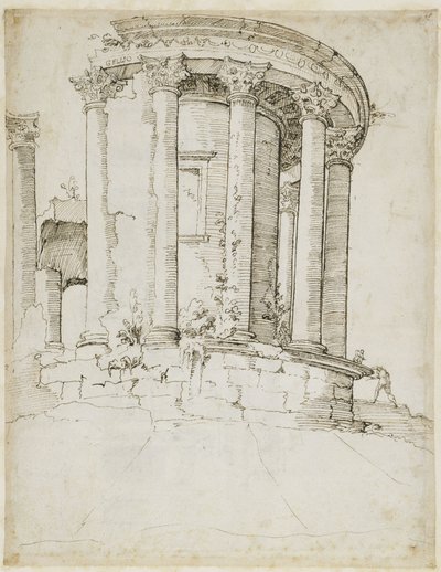 Rundtempel i Tivoli av Maarten van Heemskerck