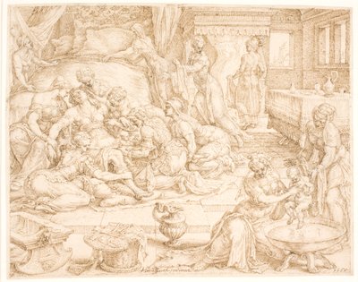 Tamar føder Farezog Jarah av Maarten van Heemskerck