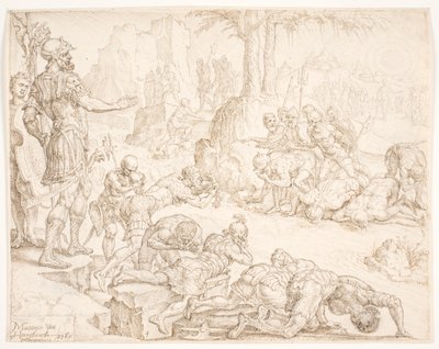 Reduksjonen av Gideons hær av Maarten van Heemskerck