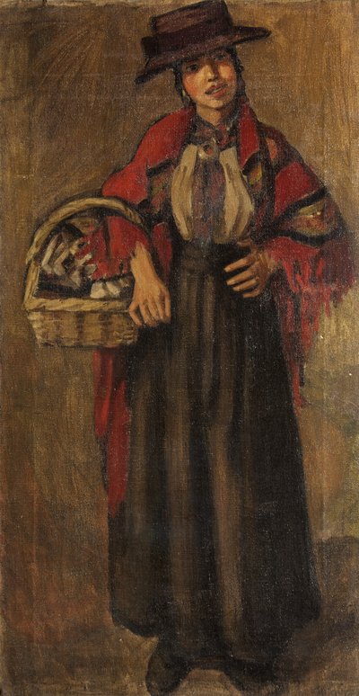 The Gypsy (olje på lerret) av Mabel F. Layng