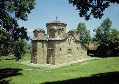 Klosterkirken St. Pantaleimon, bygget ca. 1164 av Macedonian School