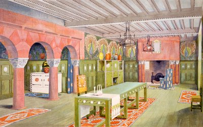 Spisestue, trykk utført av Emil Hochdanz, ca. 1901 av Mackay Hugh Baillie Scott