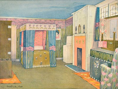 Dekorasjonen av et lite soverom, c1899. av Mackay Hugh Baillie Scott