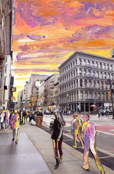 NYC Dream, 2019 (akrylmaling på arkivpigmenttrykk) av Madeleine Gross