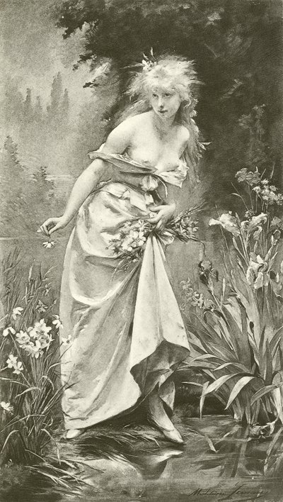 Ophelia (gravering) av Madeleine Lemaire