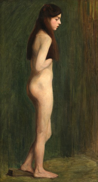 Studio Nude in Green (olje på lerret) av Madeline Emily Green