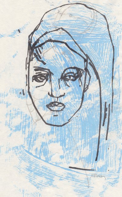Skissebok 32, 2025 (tempera-maling, kull på papir) av Madgalena Morey