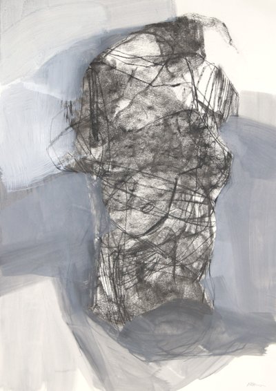 Torso 6, 2022 (kull på papir) av Madgalena Morey