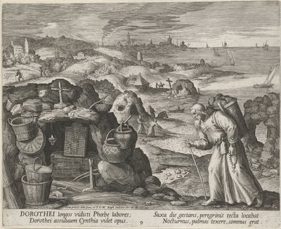 Saint Dorotheus av Gaza som eremitt, 1600. av Maerten Vos de