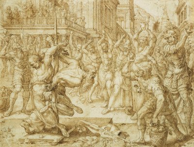 Steiningen av de eldste, fra historien om Susanna, 1562 av Maerten van Heemskerck