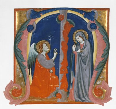 Kunngjøring i en innledende M, ca. 1310-15. av Maestro Daddesco