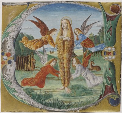 Maria Magdalena omgitt av engler av Maestro del Salomone Wildenstein