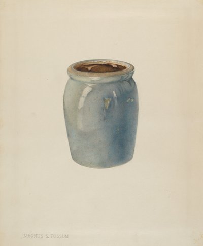 Keramikksyltetøykrukke, ca. 1938. av Magnus S. Fossum
