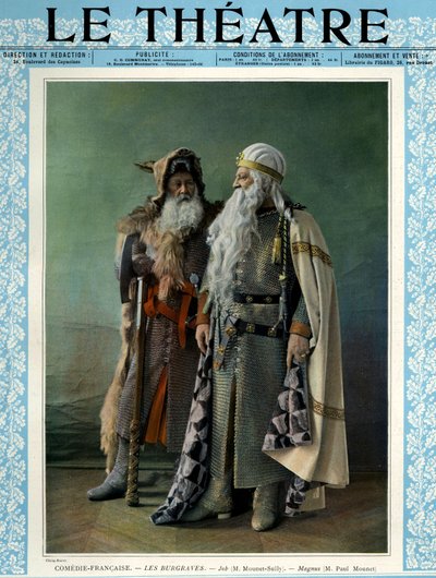 Jean Mounet-Sully og Paul Mounet som Job og Magnus, forsiden av magasinet "Le Theatre". av Mairet (after)