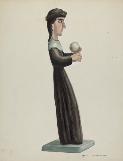 Utskåret og malt Santo - Santa Rita, 19351942. av Majel G. Claflin