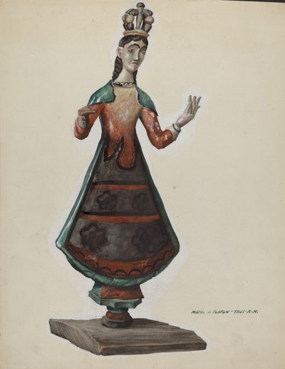 Stor malt tre Saint-Jomfru Maria, ca. 1937. av Majel G. Claflin