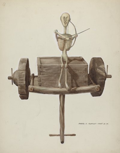 Penetente Death Cart & Death Figure, ca. 1937. av Majel G. Claflin