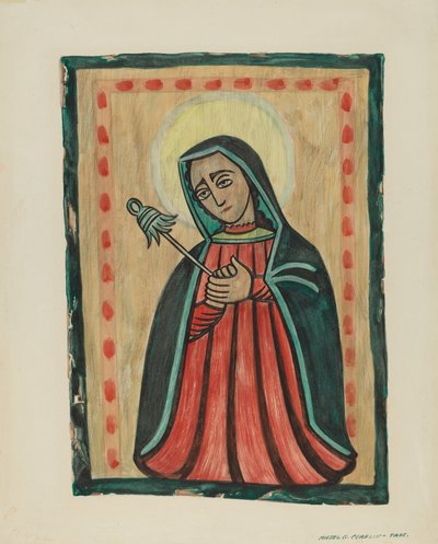 Altertavle-Vår Frue av sorger Nuestra Senora de los Siete Dolores, ca. 1938. av Majel G. Claflin