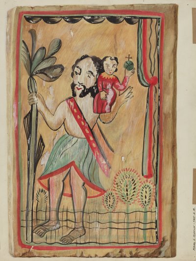 Retablo - San Christopher, 19351942. av Majel G. Claflin