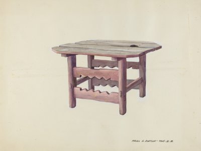 Lite bord, ca. 1937. av Majel G. Claflin