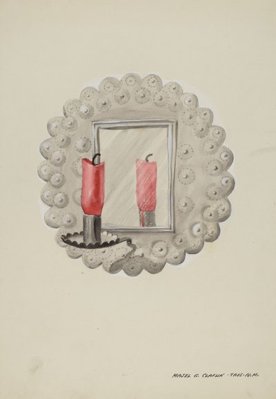 Tin-Mirror Candle Sconce, ca. 1937. av Majel G. Claflin