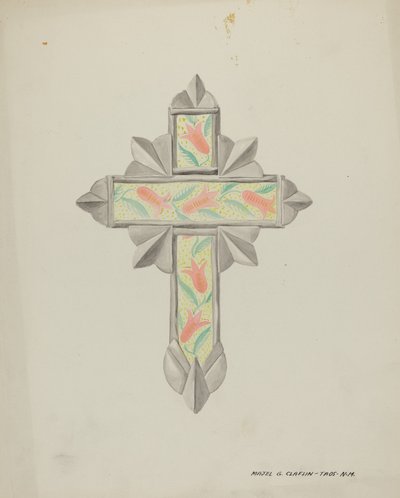 Tin & Wall Paper Cross, ca. 1937. av Majel G. Claflin