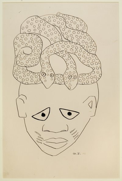 Studie av en maske av Malvin Gray Johnson