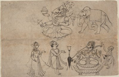 Portrett av Manya Sahib Man Rup Sagarji, sent på 1700-tallet. av Manaku