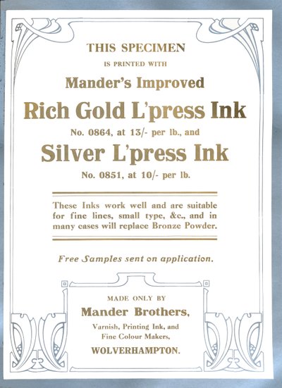 Mander Brothers annonse, 1919 av Mander Brothers