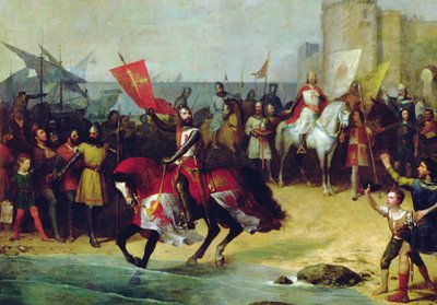 Gjenerobringen av Cadiz i 1262 av Alfonso the Wise (olje på lerret) av Manuel Cabral y Aguado Bejarano