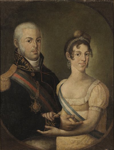 Portrett av John VI av Portugal og Charlotte Joaquina fra Spania av Manuel Dias de Oliveira
